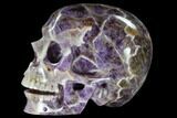 Realistic, Carved Chevron Amethyst Skull #116355-3